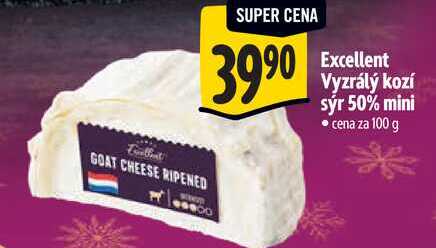 Excellent Vyzrálý kozí sýr 50% mini • cena za 100 g