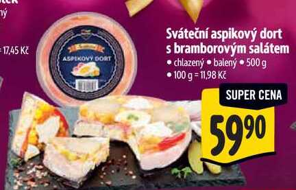 Sváteční aspikový dort s bramborovým salátem, 500 g