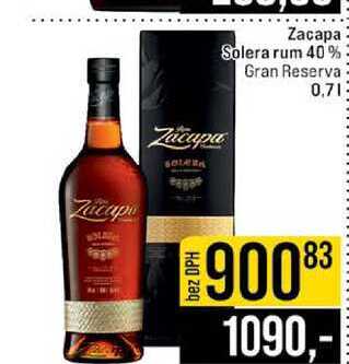 Zacapa Solera rum 40% Gran Reserva 0,7l
