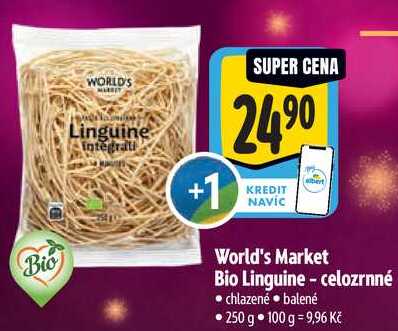 World's Market Bio Linguine - celozrnné, 250 g