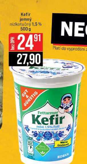 Kefir jemný nizkotučný 1,5% 500 g 