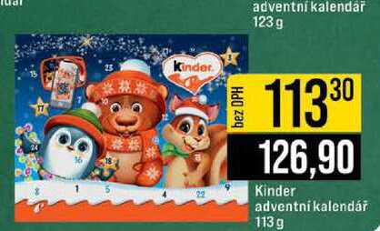 Kinder adventní kalendar 123g 