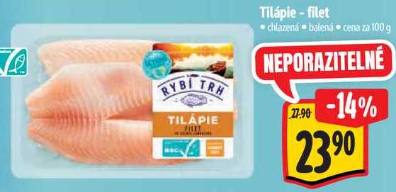 Tilápie - filet, 100 g  