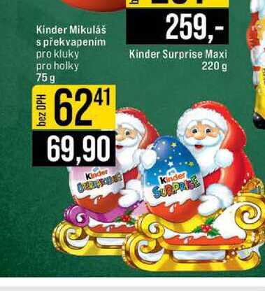 Kinder Mikuláš s překvapením pro kluky pro holky 75g