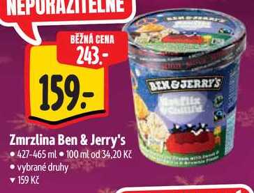 Zmrzlina Ben & Jerry's, 427-465 ml  