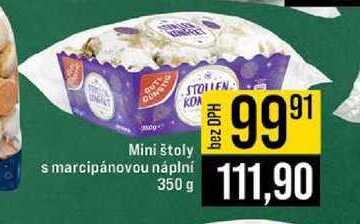 Mini štoly s marcipánovou náplní 350 g 