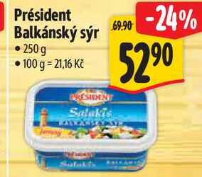 Président Balkánský sýr, 250g  