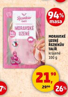 MORAVSKÉ UZENÉ ŘEZNÍKŮV TALÍŘ, 100 g