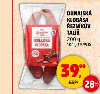 DUNAJSKÁ KLOBÁSA ŘEZNÍKŮV TALÍŘ, 200 g