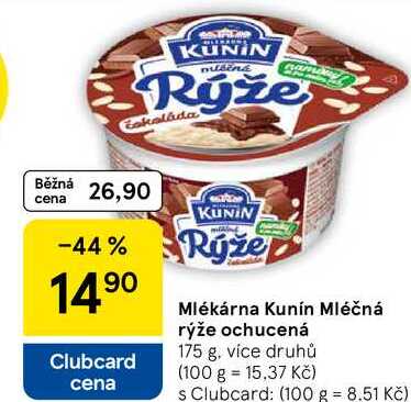 Mlékárna Kunín Mléčná rýže ochucená, 175 g, více druhů  