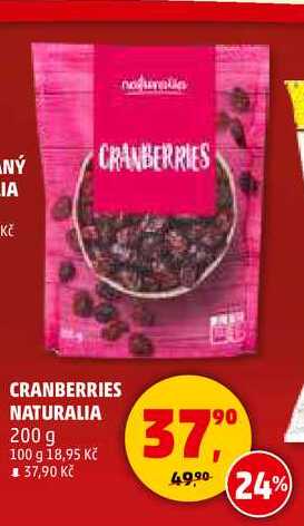 CRANBERRIES NATURALIA, 200 g 