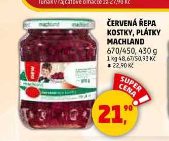 ČERVENÁ ŘEPA KOSTKY, PLÁTKY MACHLAND, 670 g