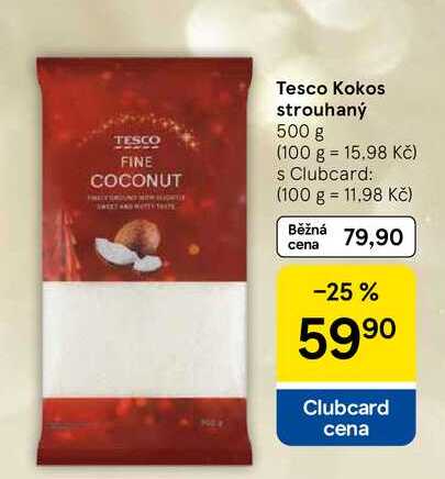 Tesco Kokos strouhaný, 500 g