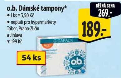 o.b. Dámské tampony, 54 ks