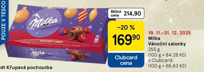 Milka Vánoční salonky, 255 g