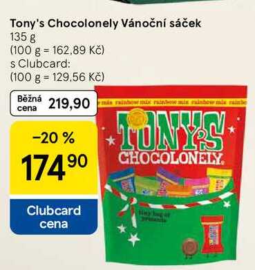 Tony's Chocolonely Vánoční sáček, 135 g