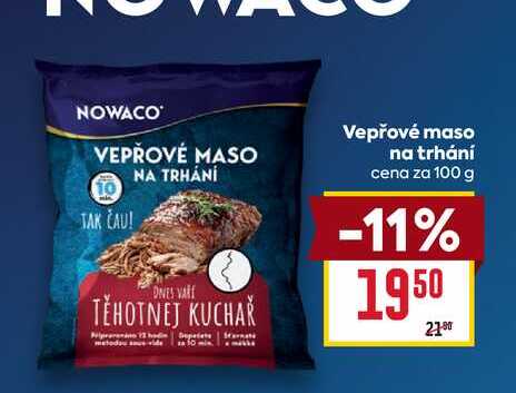 Vepřové maso na trhání cena za 100g