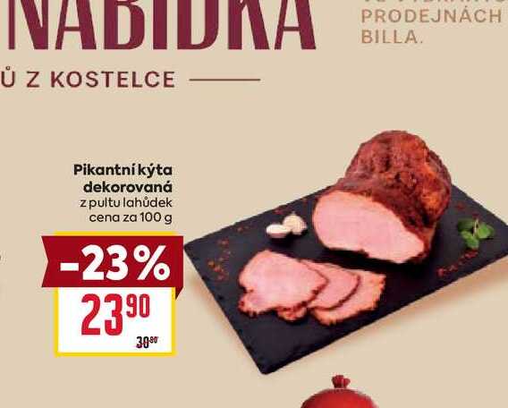 Pikantní kýta dekorovaná z pultu lahůdek cena za 100g