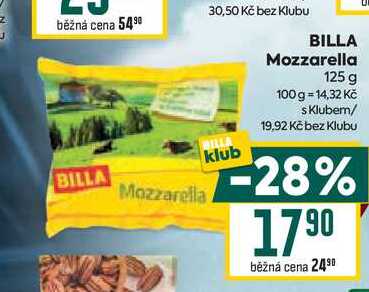 BILLA Mozzarella 125 g 