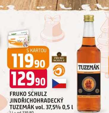 FRUKO SCHULZ JINDŘICHOHRADECKÝ TUZEMÁK vol. 37,5% 0,5 L 