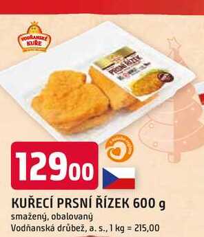 KUŘECÍ PRSNÍ ŘÍZEK 600 g smažený, obalovaný 