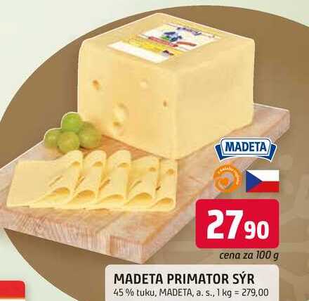 MADETA PRIMATOR SÝR 45% tuku, 100g