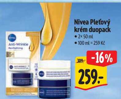 Nivea Pleťový krém duopack, 2x 50 ml    