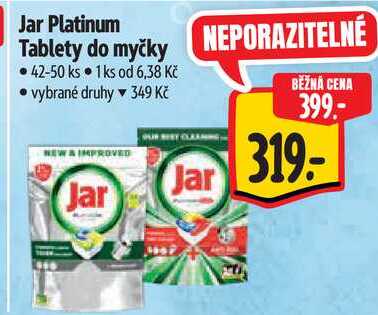 Jar Platinum Tablety do myčky, 42-50 ks