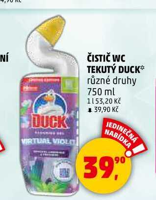 ČISTIČ WC TEKUTÝ DUCK, 750 ml