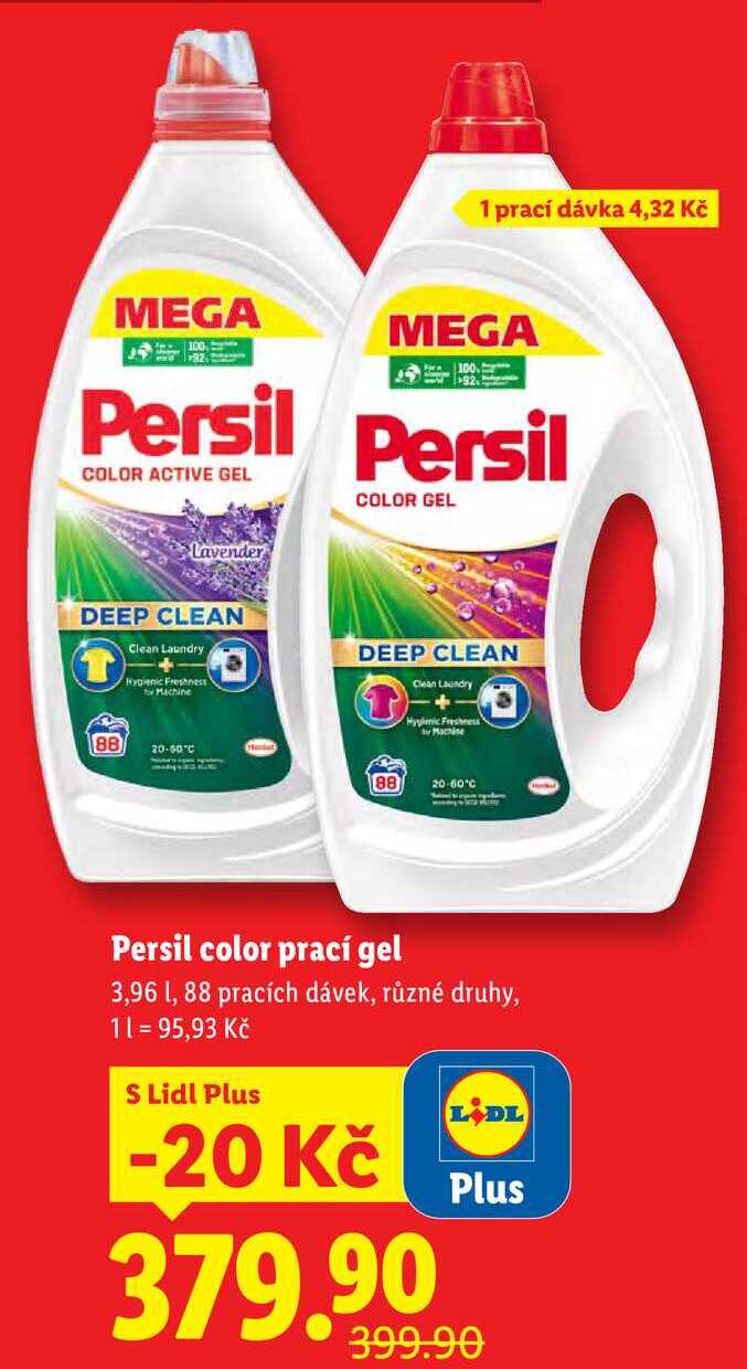 Persil color prací gel, 3,96 l/88 pracích dávek