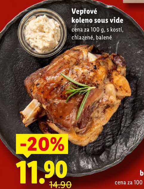 Vepřové koleno sous vide, cena za 100 g