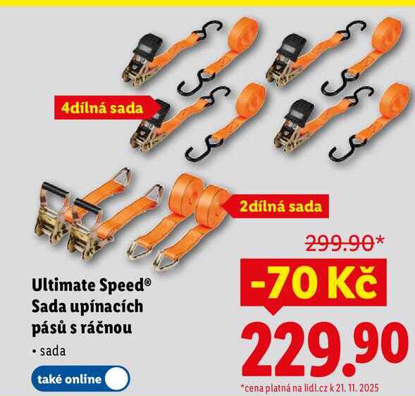 Ultimate Speed Sada upínacích pásů s ráčnou