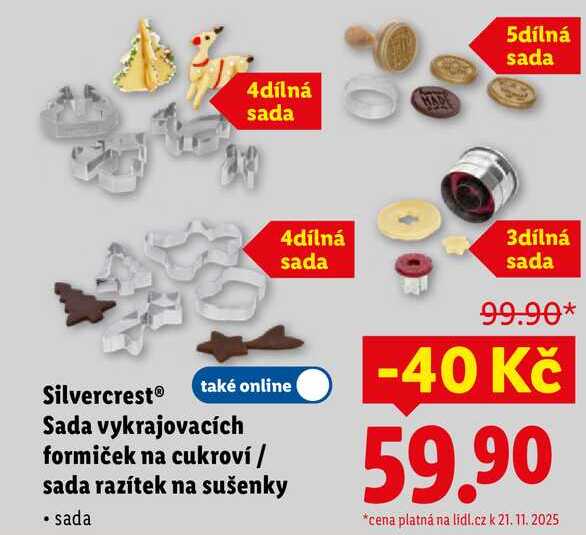 Silvercrest Sada vykrajovacích formiček na cukroví/sada razítek na sušenky