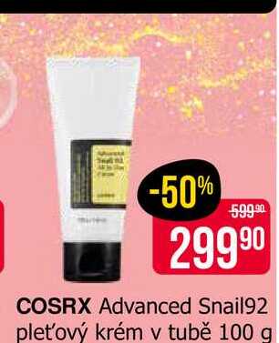 COSRX Advanced Snail92 pleťový krém v tubě 100 g
