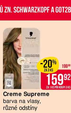 Creme Supreme barva na vlasy, různé odstíny 