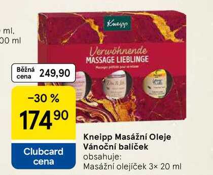 Kneipp Masážní Oleje Vánoční balíček obsahuje: Masážní olejíček 3x 20 ml