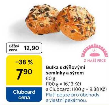 Bulka s dýňovými semínky a sýrem, 80 g  