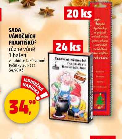 SADA VÁNOČNÍCH FRANTIŠKŮ, 20 ks 