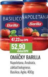 OMÁČKY BARILLA Napoletana, Arrabiata, základ bolegnese, Basilico, Aglio, 400g 