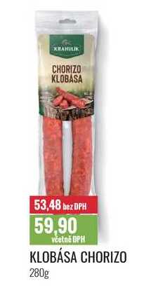 KLOBÁSA CHORIZO 280g