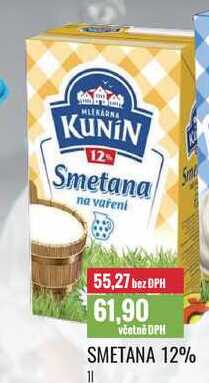 SMETANA 12% 1l v akci