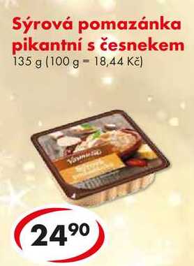 Sýrová pomazánka pikantní s česnekem, 135 g