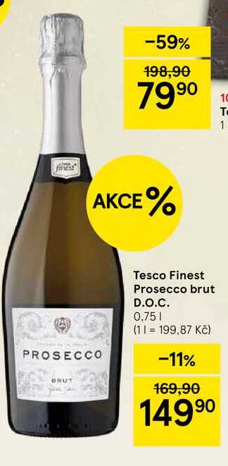 Tesco Finest Prosecco brut D.O.C., 0.75 l