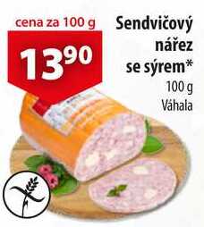 Sendvičový nářez se sýrem, 100 g 