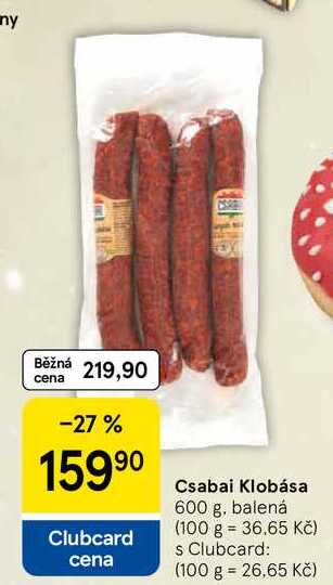 Csabai Klobása, 600 g, balená