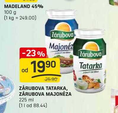 ZÁRUBOVA TATARKA, ZÁRUBOVA MAJONÉZA 225 ml