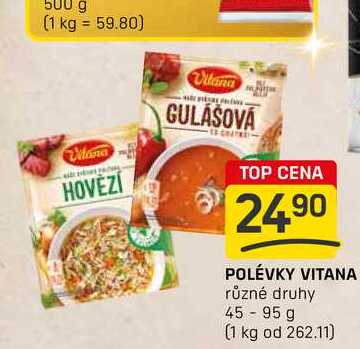 POLÉVKY VITANA různé druhy 45-95 g