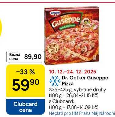 Dr. Oetker Guseppe Pizza, 335-425 g, vybrané druhy