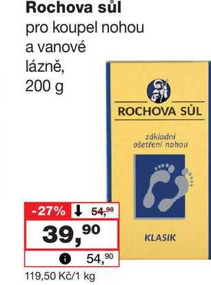 Rochova sůl pro koupel nohou a vanové lázně, 200 g