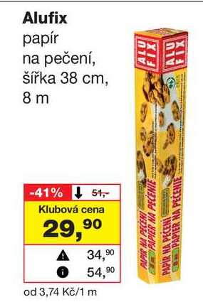 Alufix papír na pečení, šířka 38 cm, 8 m 